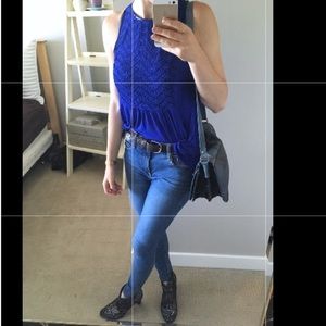 Sleeveless Blouse w/ Sequin & Texture Detailing